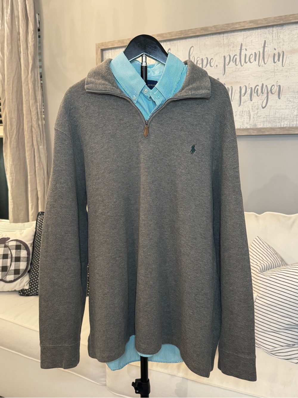 Ralph Lauren Men’s Gray Half-Zip Pullover Sweater